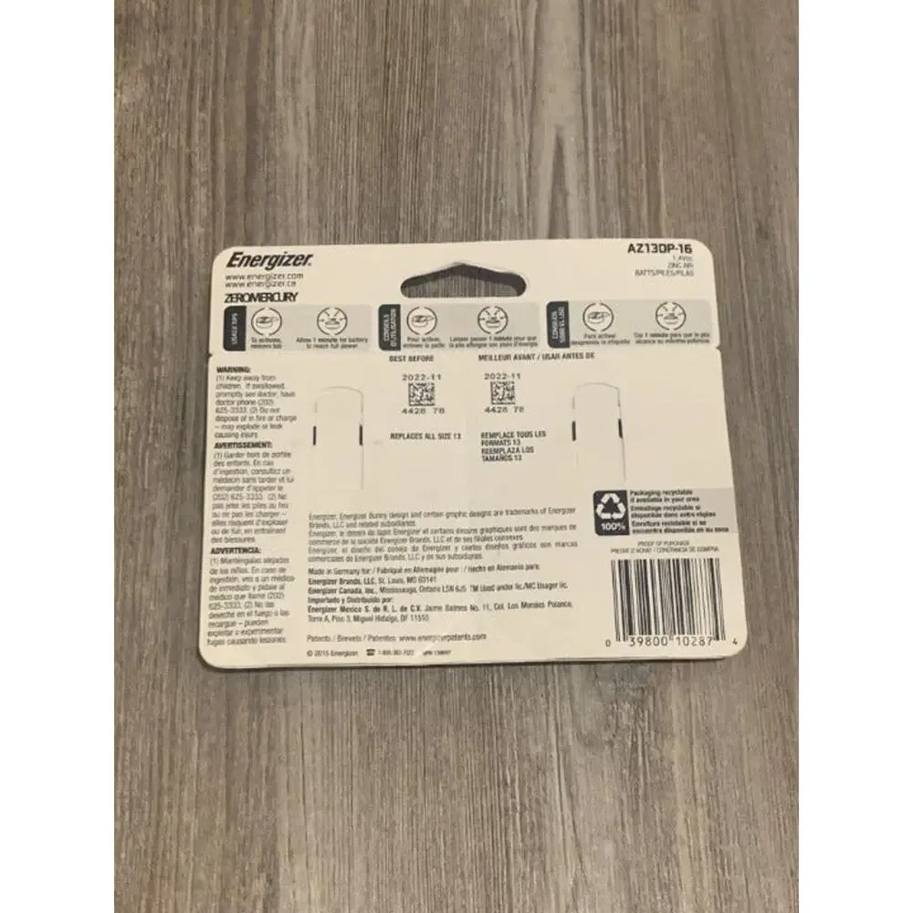 Energizer 16pk 13 Hearing Aid Batteries Orange